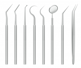 牙科器械套装 - 精密医疗工具的专业质感表达