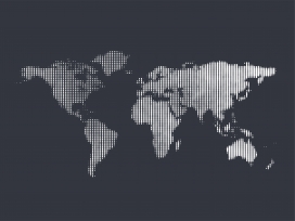 像素世界-极简线条构成的世界地图艺术