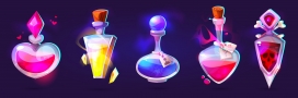 奇幻魔药-五款魔法瓶罐的游戏道具设计