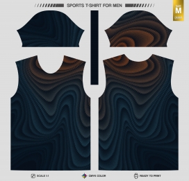 现代动感半色调男士运动T恤设计图赏