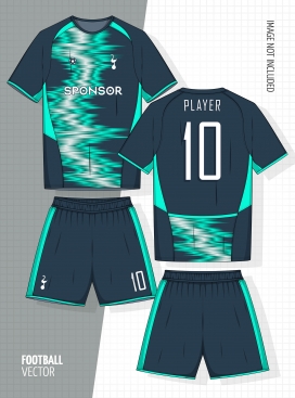 青潮战衣 足球服矢量模板设计