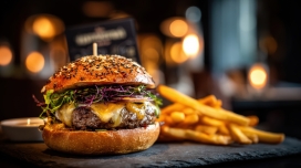 芝香牛肉堡 美式餐食特写