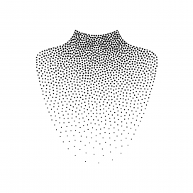 黑白半色调点构成的高领上衣矢量设计素材