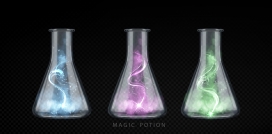 魔法药剂瓶 - 奇幻色彩特效设计素材