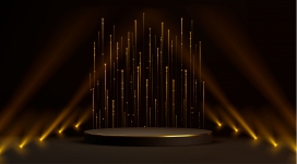 金色流光颁奖舞台 - 高端产品展示背景素材