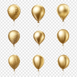 鎏金气球九件套装 光泽质感呈现庆典高级视觉