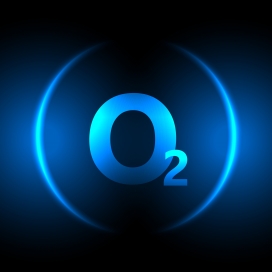 蓝调科技感 O₂符号 环形光效演绎生命与科技的交融
