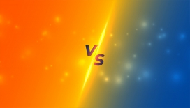 橙蓝 VS 对决主题视觉背景-对比类设计素材