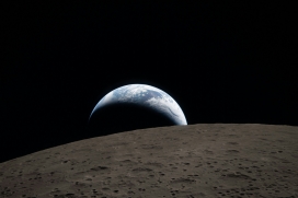 月球视角地出景观 太空宇宙深空摄影素材