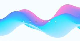 蓝粉渐变流体波浪矢量背景设计
