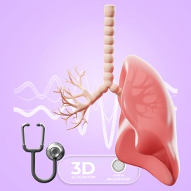 3D 肺部解剖医学示意图