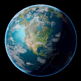 3D 地球北美洲视角全景示意图PSD素材