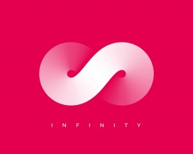 玫红渐变无限符号 INFINITY 极简创意 LOGO 视觉设计