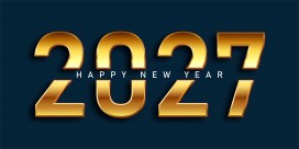 2027 金色立体字新年主题海报设计