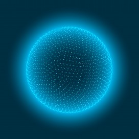 蓝色粒子科技球体数字化星球背景