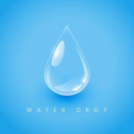通透水滴简约蓝色矢量插画素材